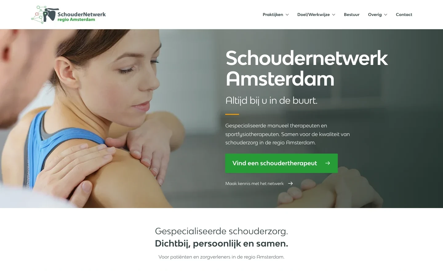 Homepage van Schoudernetwerk Amsterdam